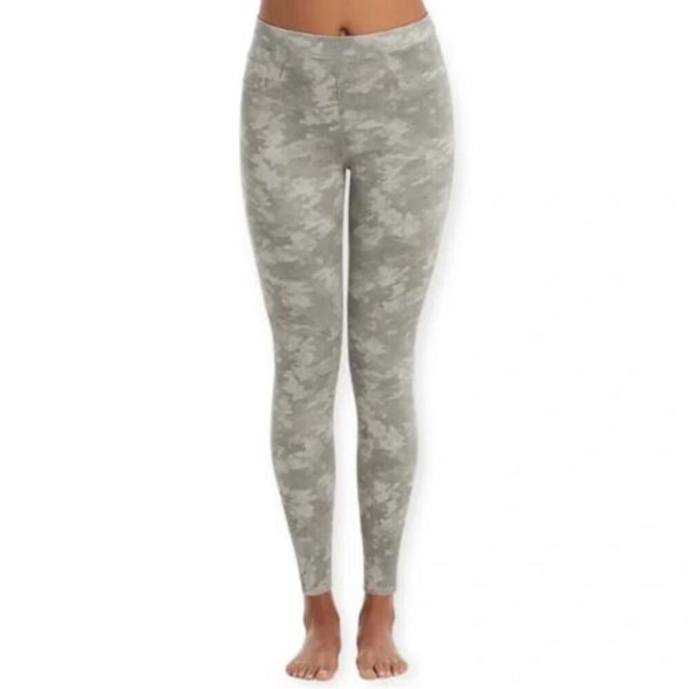 Spanx Womens Leggings Size Large Green Camo Stonewashed Ankle Jean-ish Pull On